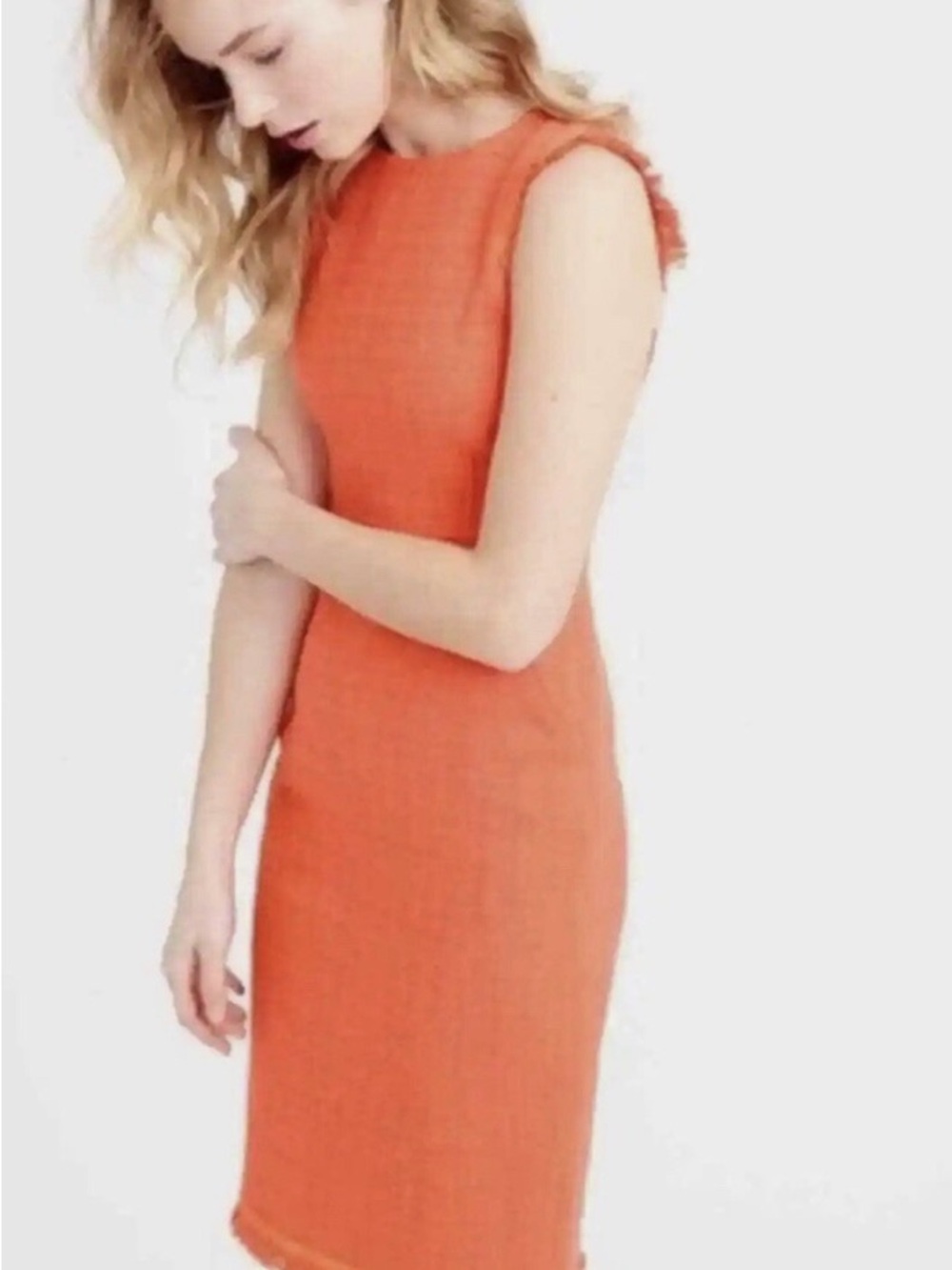 J. Crew Ladies Orange Cotton Sheath Dress in Size 8, NWOT